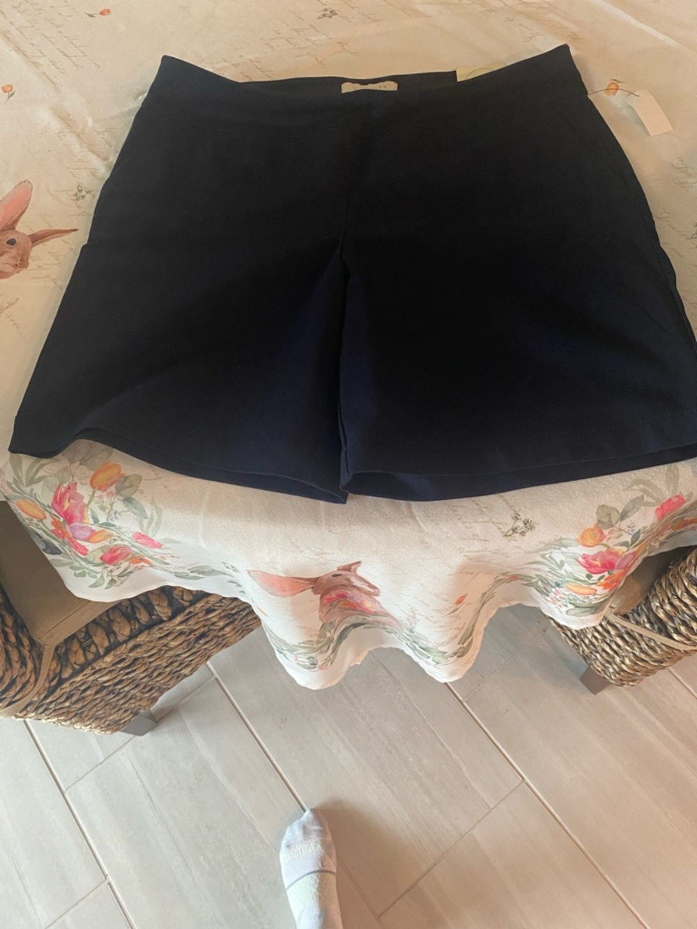 Talbots Navy High-Waist Pull-On Shorts
